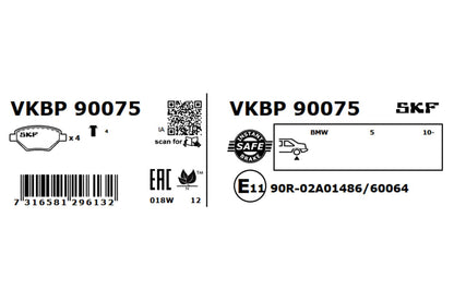 PASTILHAS TRAVÃO SKF VKBP90075