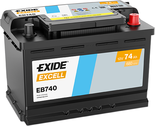 Bateria Exide EB740 74Ah 680A 12V Excell